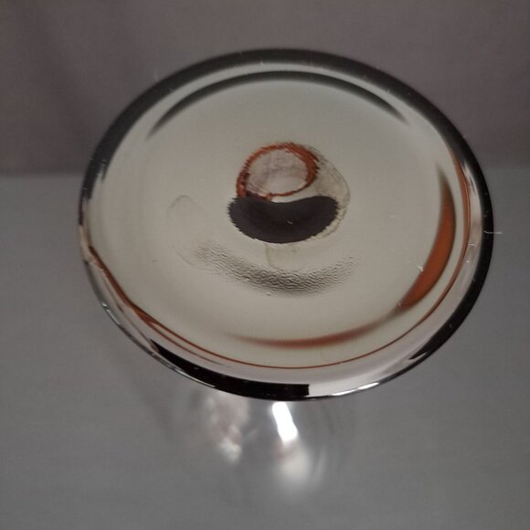 Cristal d'Arques Astra Goblet Black Stem Swirl Optic Clear Bowl Vintage France - Picture 7 of 13